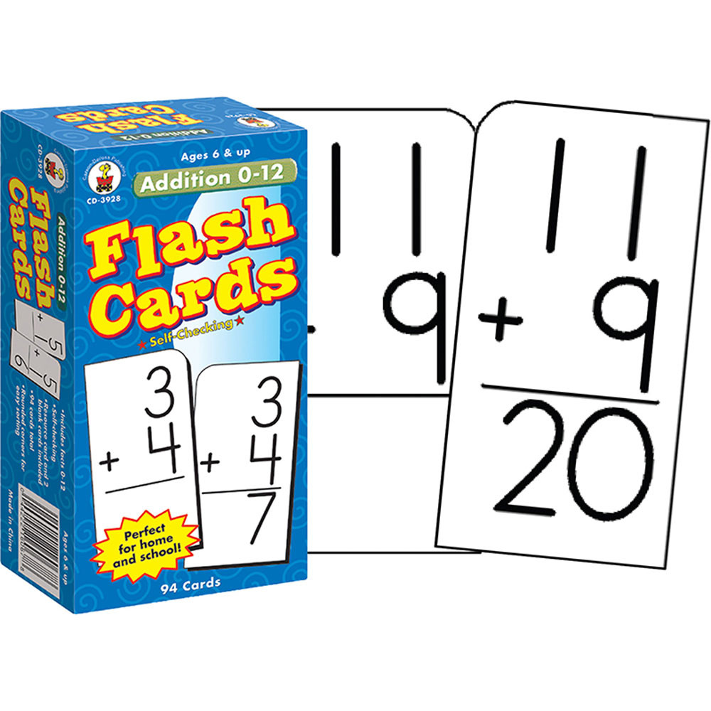 CD-3928 - Flash Cards Addition 0-12 in Flash Cards
