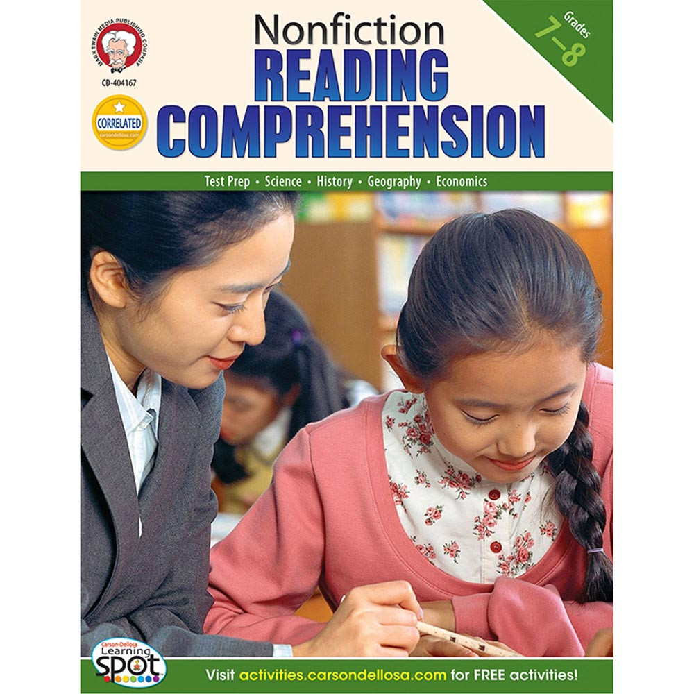 CD-404167 - Nonfiction Reading Comprehension Test Prep Gr 7-8 in Language Arts
