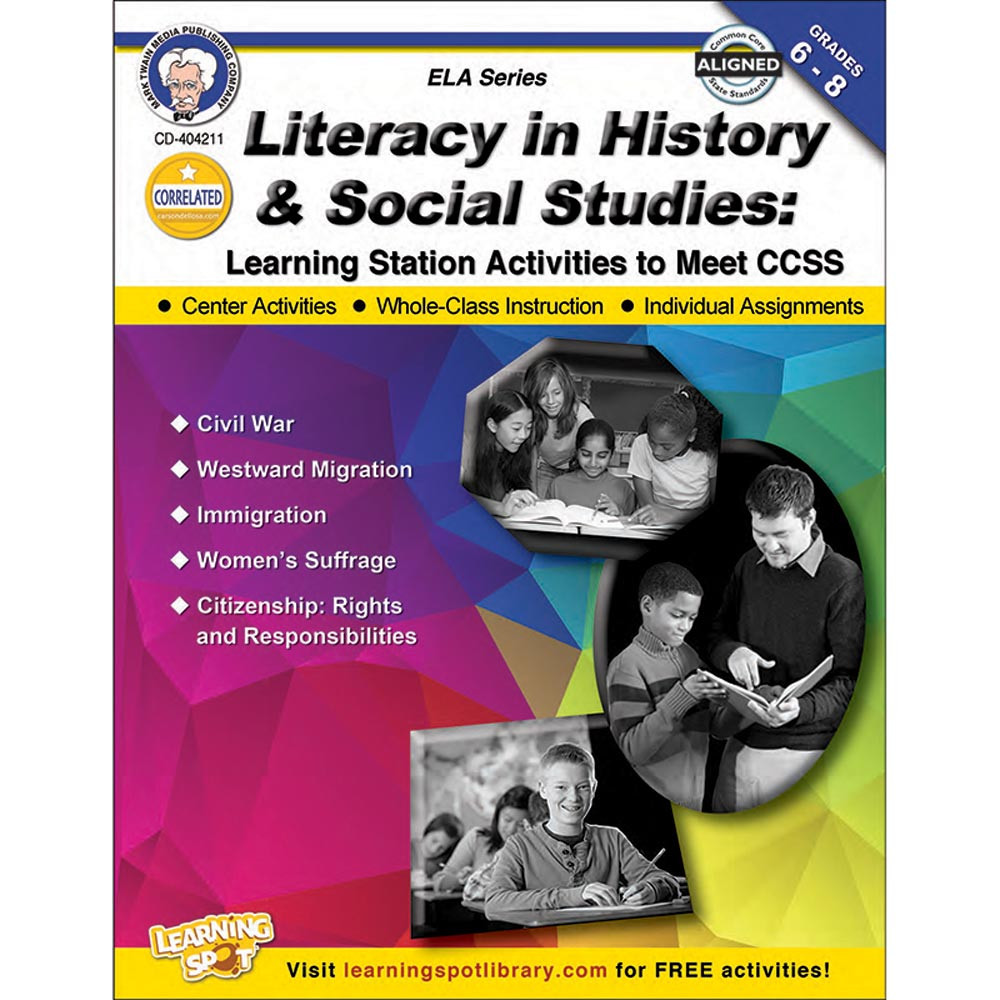 CD-404211 - Literacy In History & Social Studies Book Gr 6-8 in History