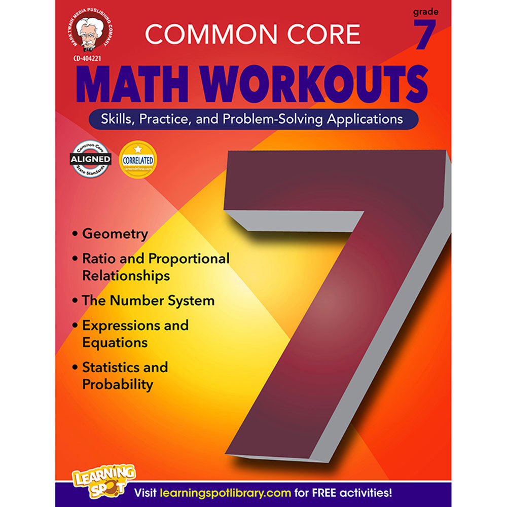 CD-404221 - Gr 7 Common Core Math Workouts Book in Activity Books