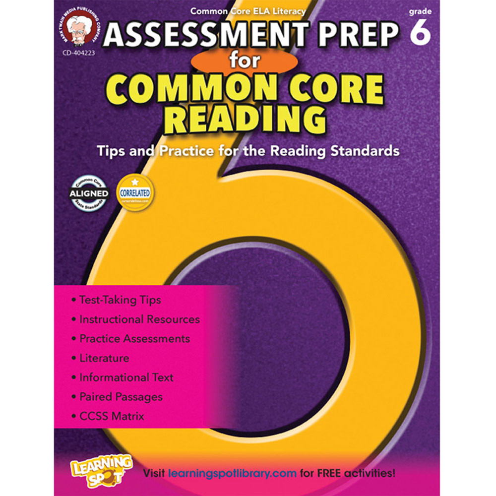 CD-404223 - Gr 6 Assessment Prep For Common Core Reading in Reading Skills