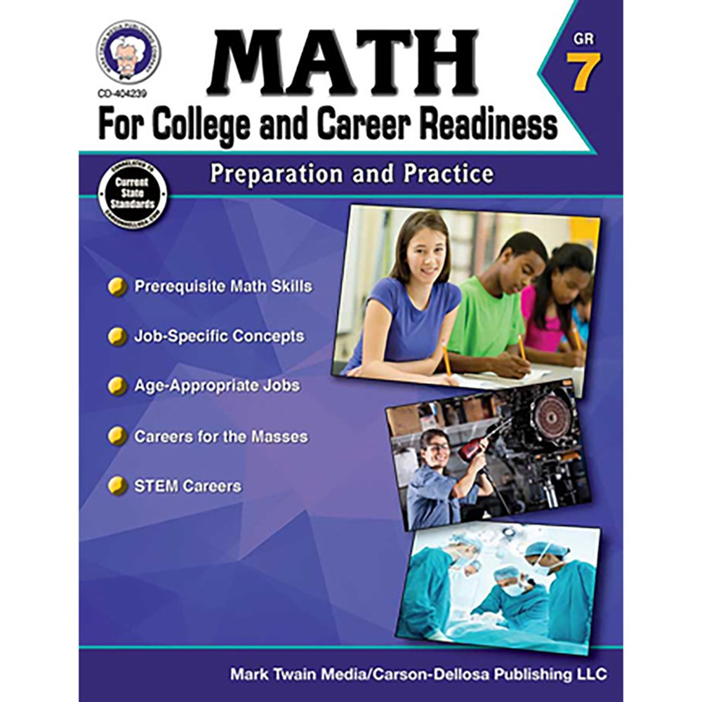 CD-404239 - Gr 7 Math For College And Career Readiness in Activity Books