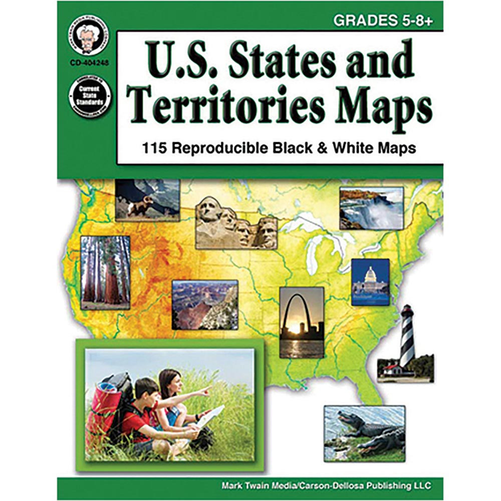 CD-404248 - Us States & Territories Maps Gr 5-8 in Maps & Map Skills