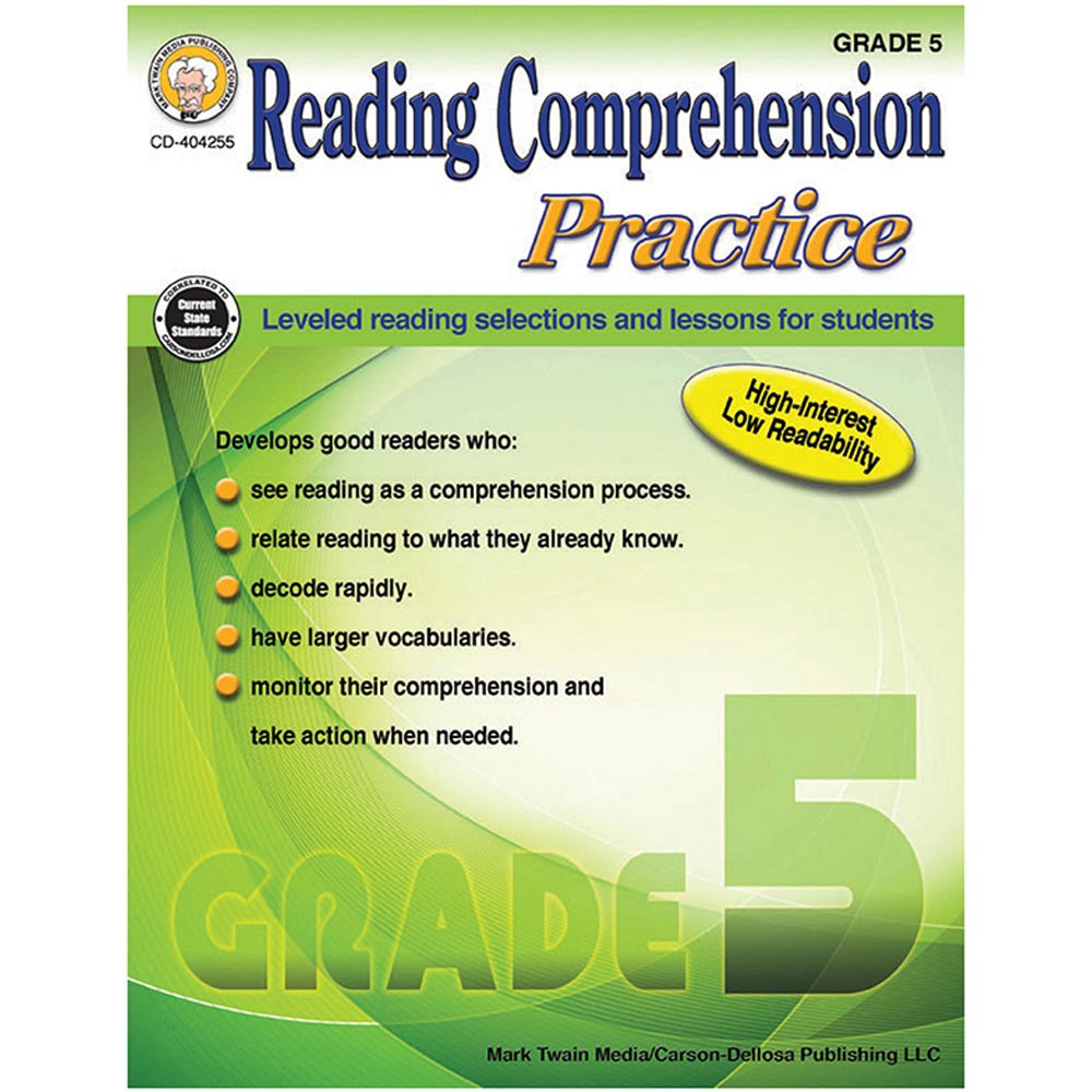 CD-404255 - Gr 5 Reading Comp Practice Book in Comprehension