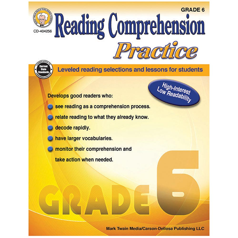 CD-404256 - Gr 6 Reading Comp Practice Book in Comprehension