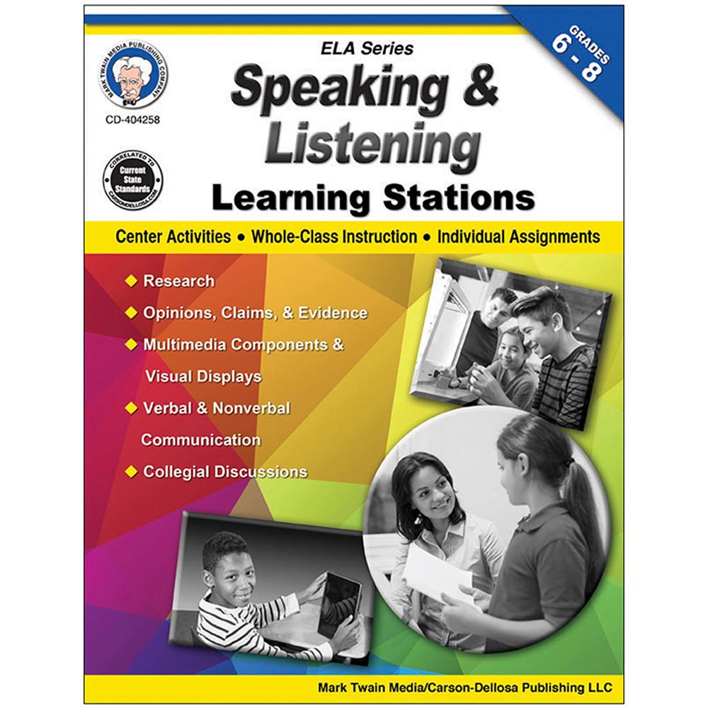 CD-404258 - Speaking Listening Learning Gr 6-8 Stations in Language Skills