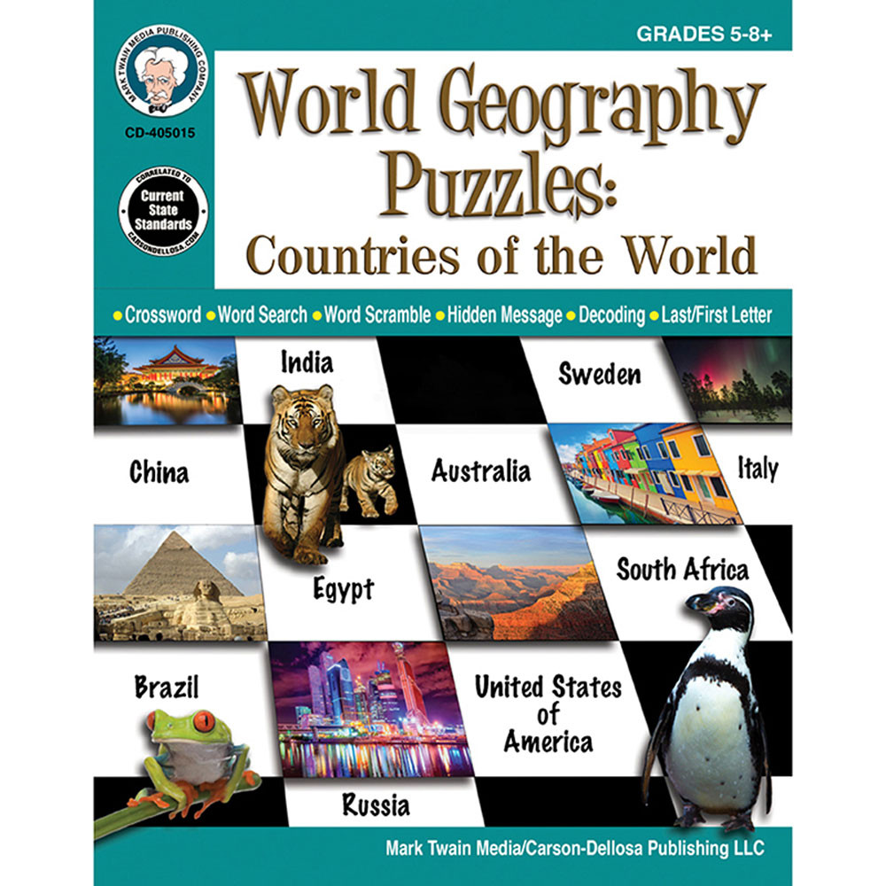 CD-405015 - Countries Of The World Puzzle Gr 5-12 World Geography Puzzles in Geography