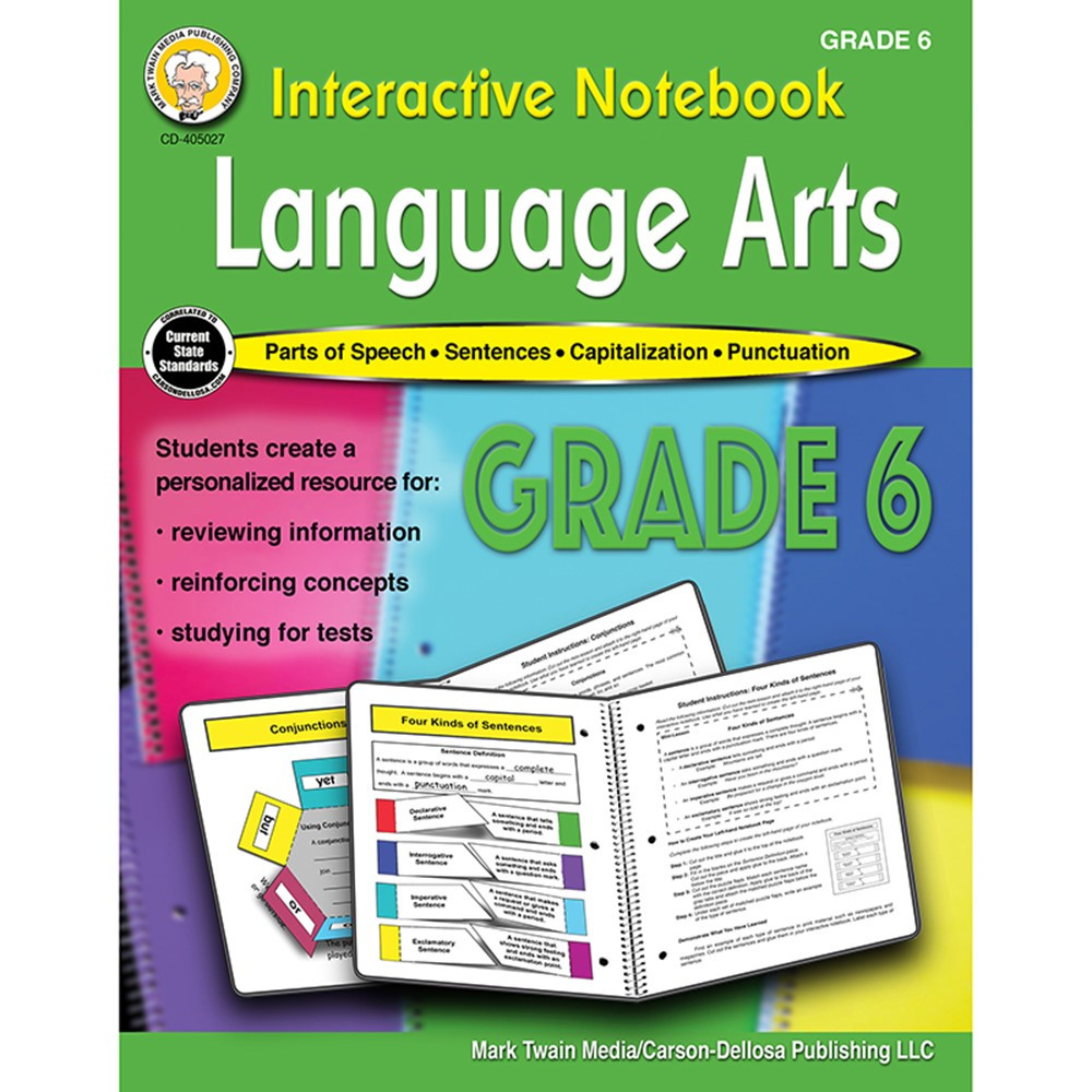 CD-405027 - Language Arts Workbook Gr 6 Interactive Notebook in Reference Books