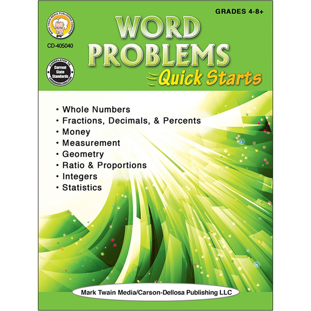 CD-405040 - Word Problems Quick Starts Workbook in Activity Books