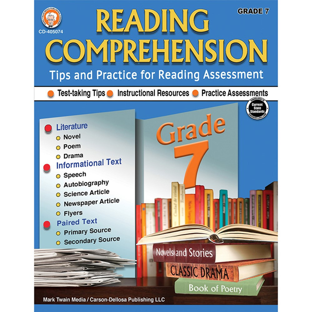 Reading Comprehension Workbook, Grade 7 - CD-405074 | Carson Dellosa Education | Comprehension