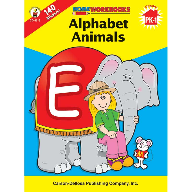 CD-4513 - Alphabet Animals Home Workbook in Letter Recognition