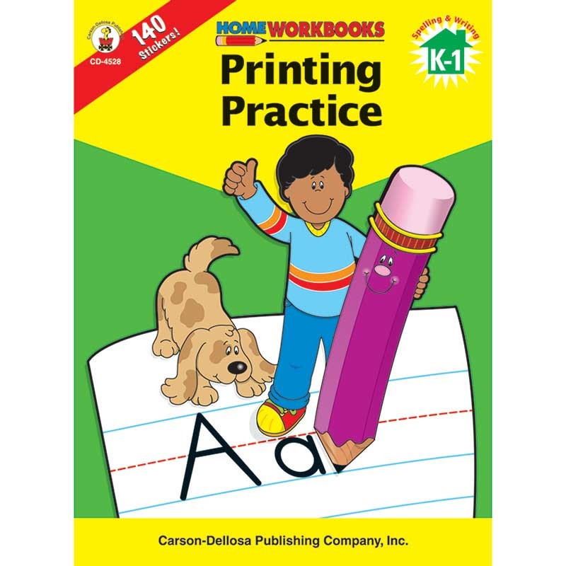 CD-4528 - Home Workbook Printing Practice Gr K-1 in Handwriting Skills