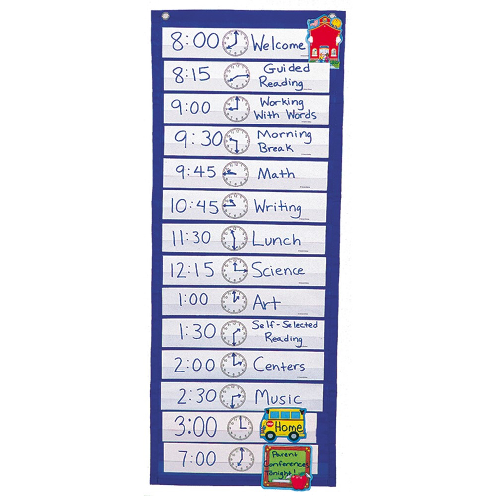 CD-5615 - Pocket Chart Scheduling 12-1/2 X 33 in Pocket Charts