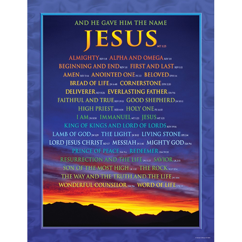 CD-6324 - Chartlet Names Of Jesus 17X22 in Inspirational
