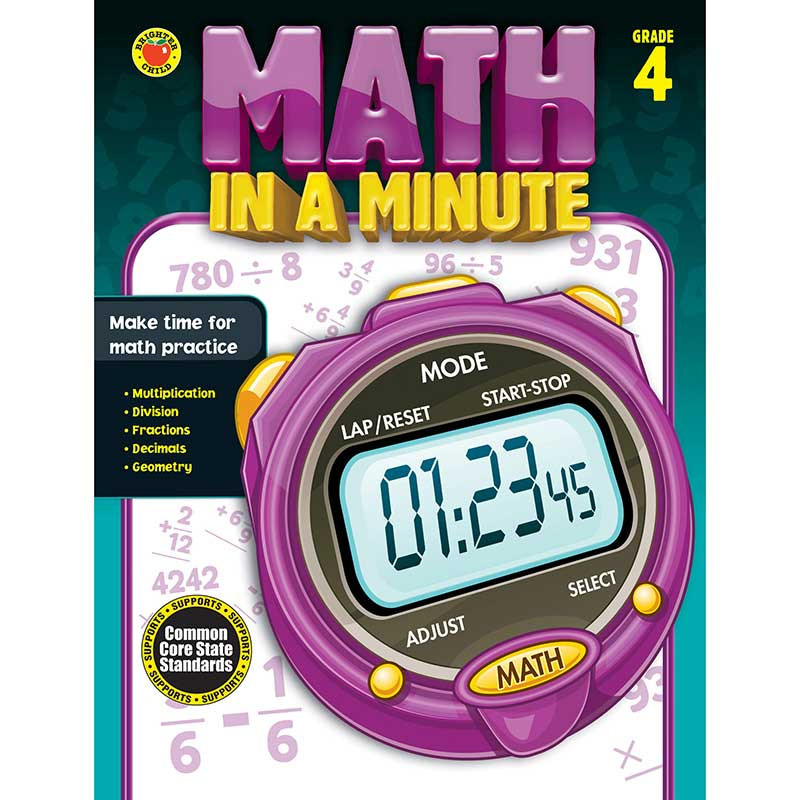 CD-704439 - Math In A Minute Book Gr 4 in Activity Books
