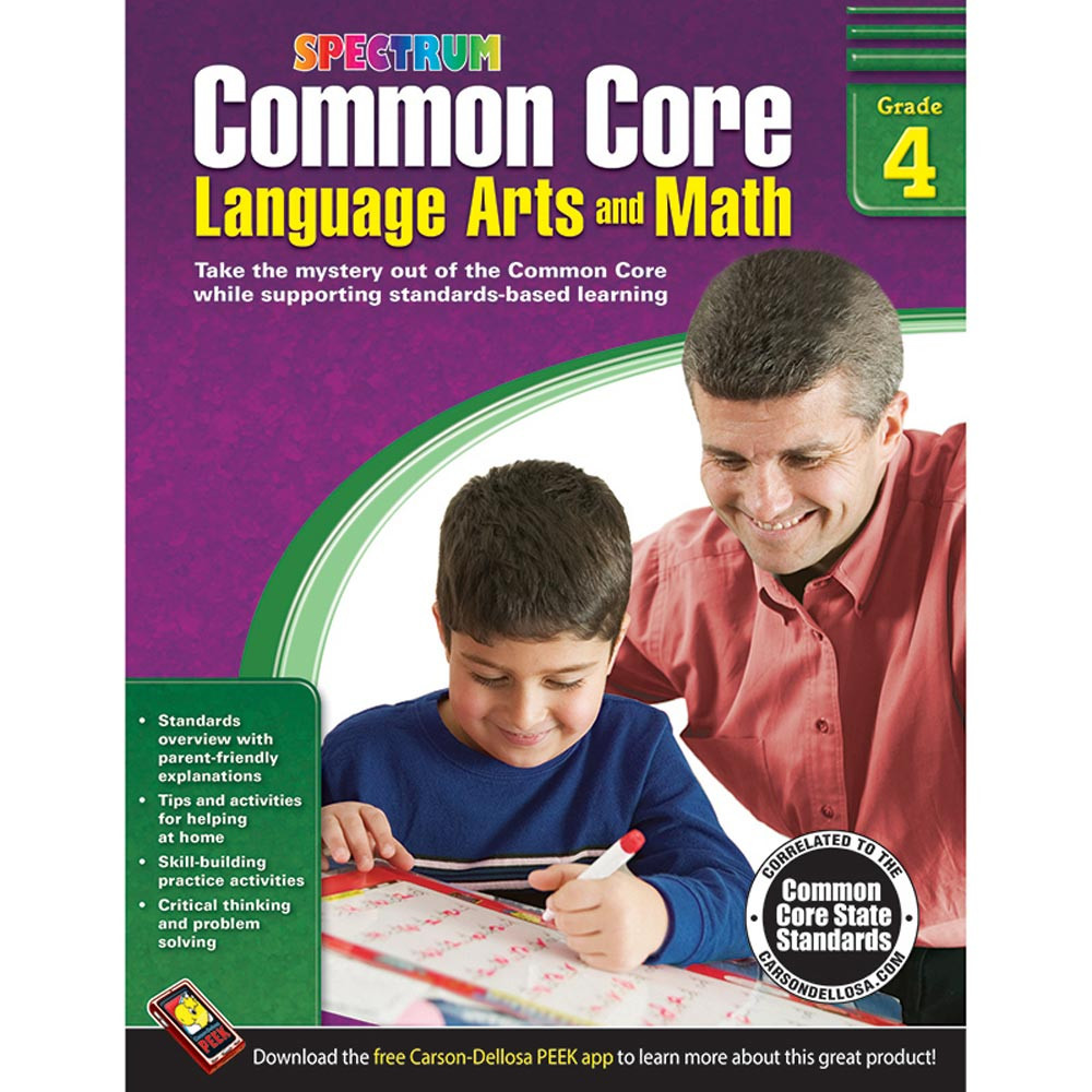 CD-704504 - Gr 4 Common Core Language Arts & Math Book in Skill Builders
