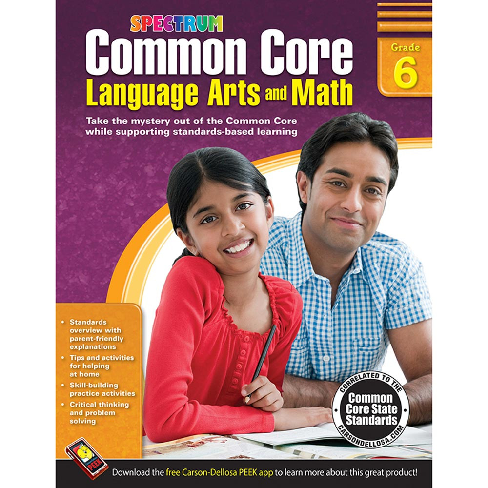 CD-704506 - Gr 6 Common Core Language Arts & Math Book in Skill Builders
