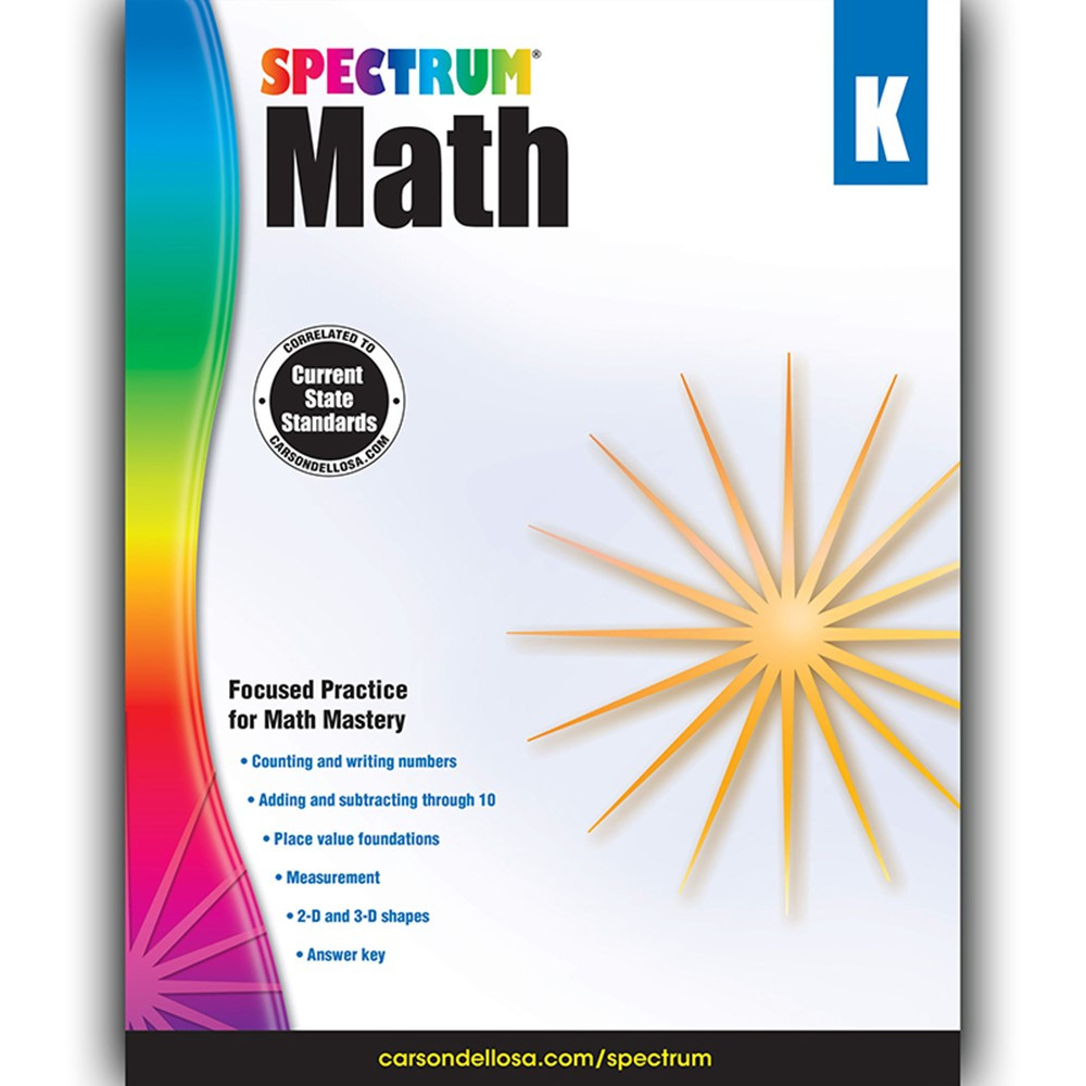 CD-704560 - Spectrum Math Gr K in Activity Books