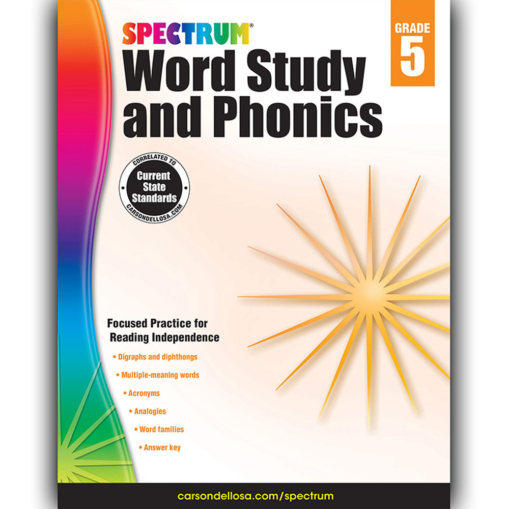 CD-704608 - Spectrum Gr 5 Word Study And Phonics in Word Skills