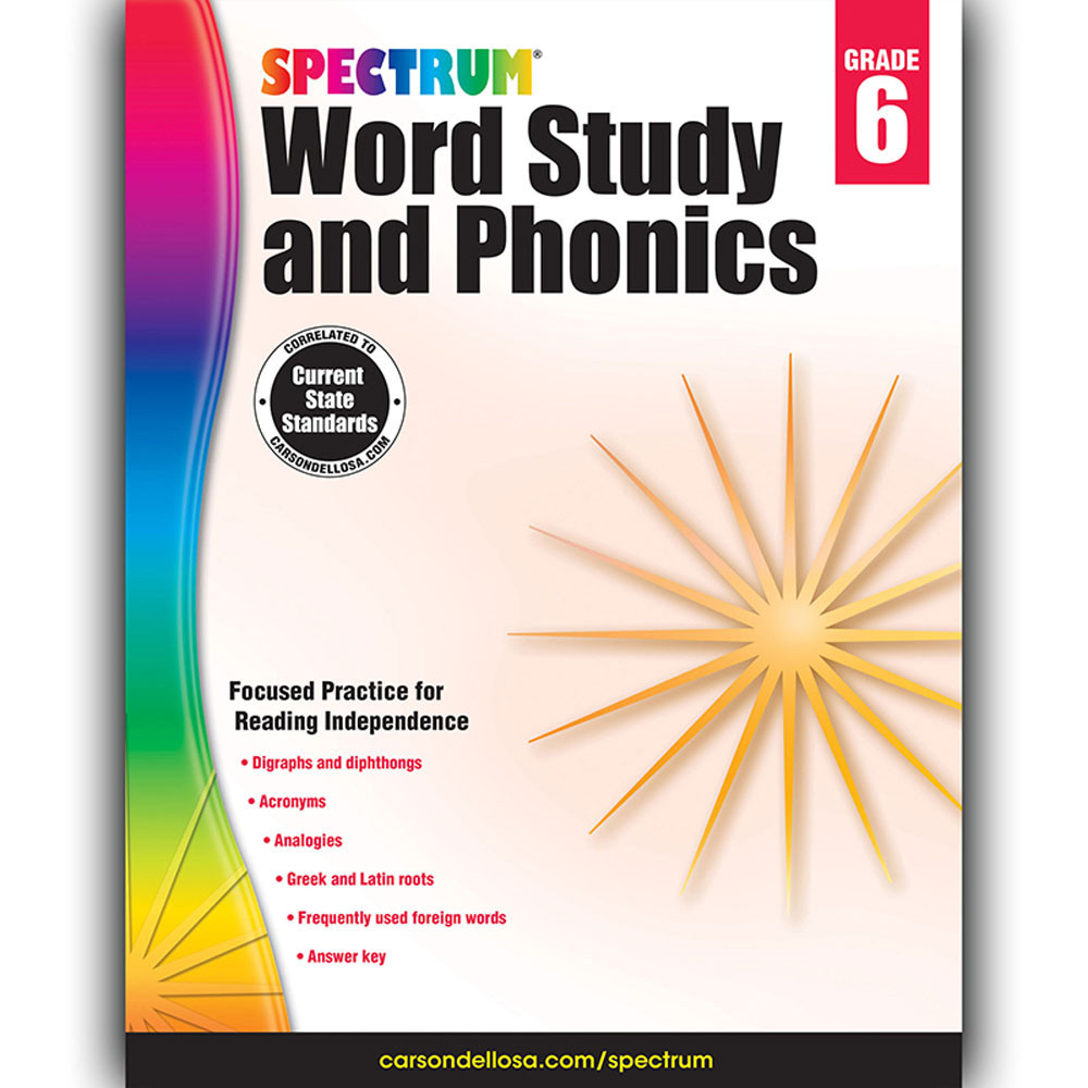 CD-704609 - Spectrum Gr 6 Word Study And Phonics in Word Skills