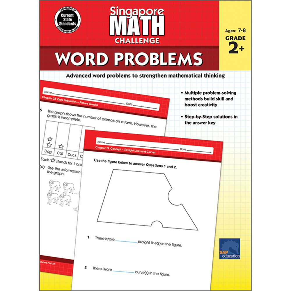 Singapore Math Challenge Word Problems, Grades 2-5 - CD-705331 | Carson Dellosa Education | Activity Books
