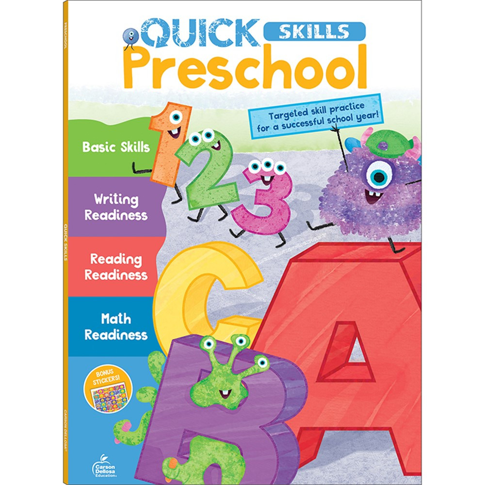 Quick Skills Preschool Workbook - CD-705478 | Carson Dellosa Education | Skill Builders