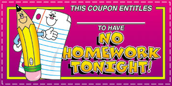 CD-9576 - No Homework Tonight Coupons in Tickets