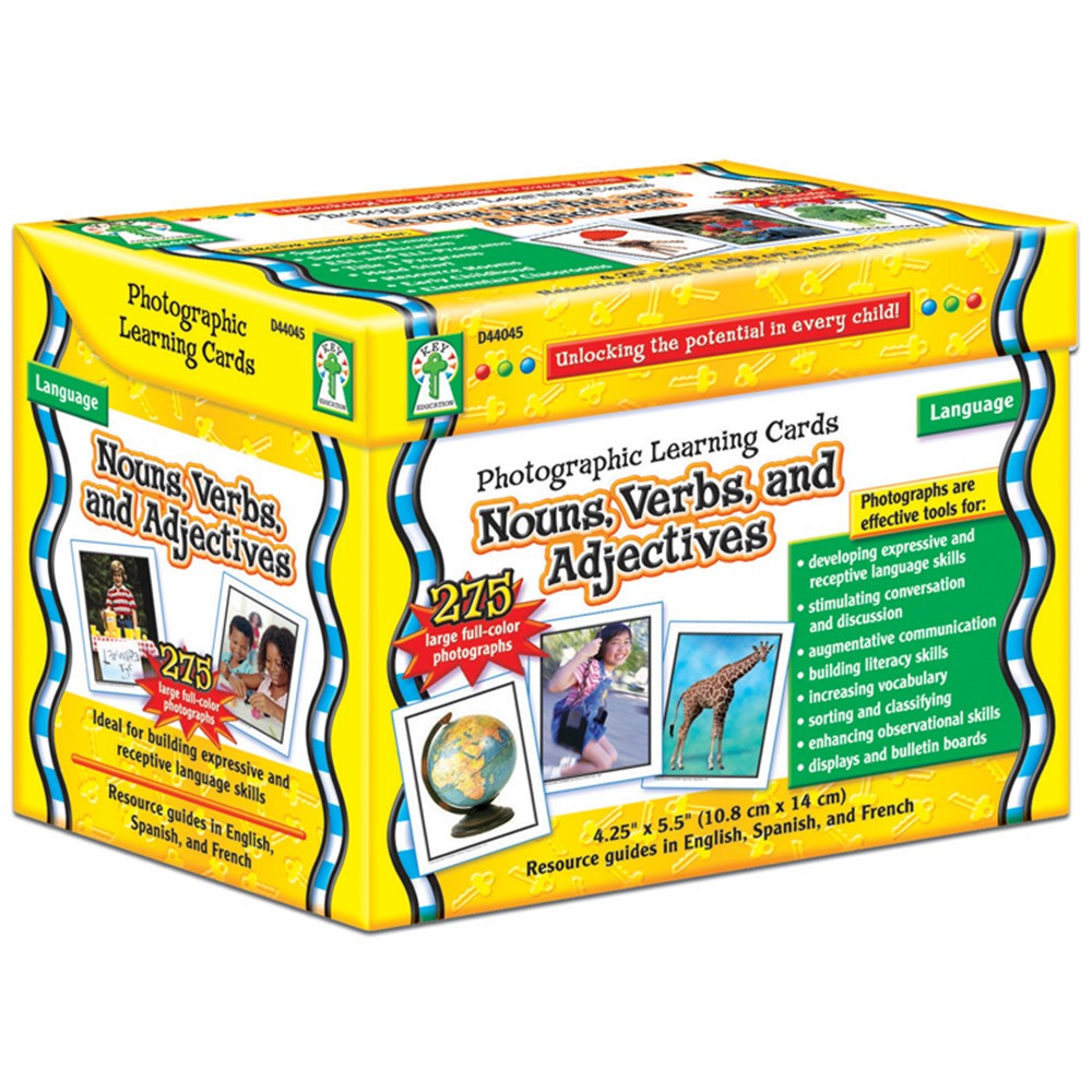 CD-D44045 - Nouns Verbs And Adjectives Learning Cards Set in Vocabulary Skills