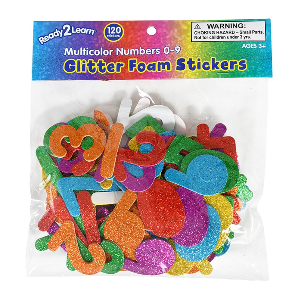 Glitter Foam Stickers - Numbers - Multicolor - Pack of 120 - CE-10099, Learning Advantage