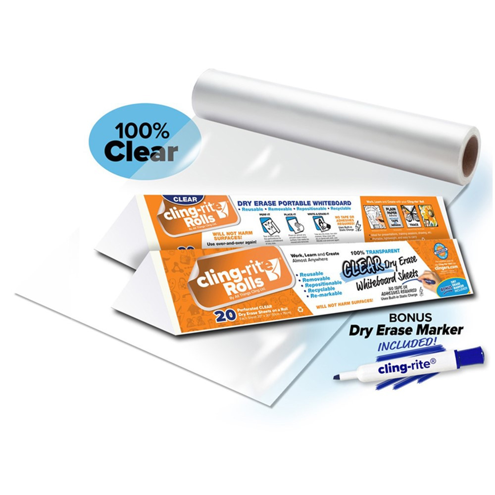 Clear Cling-rite - CGS1004CLINGRITE | All Things Cling Ltd | Dry Erase Sheets