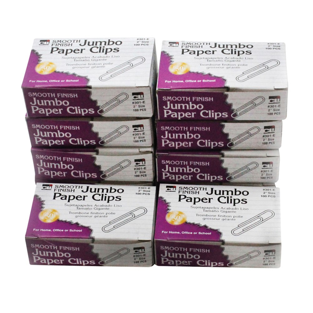 CHL301E - Paper Clips Jumbo Gem 10Boxes 100Bx in Clips