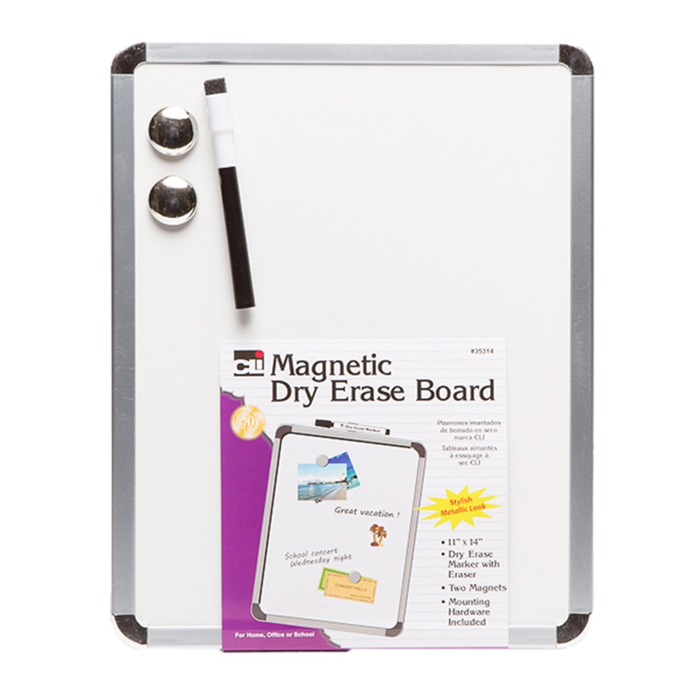 Marker Bazic Magnetic Dry Erase Board 14" x 14" Magnet and Mounting Hardware 