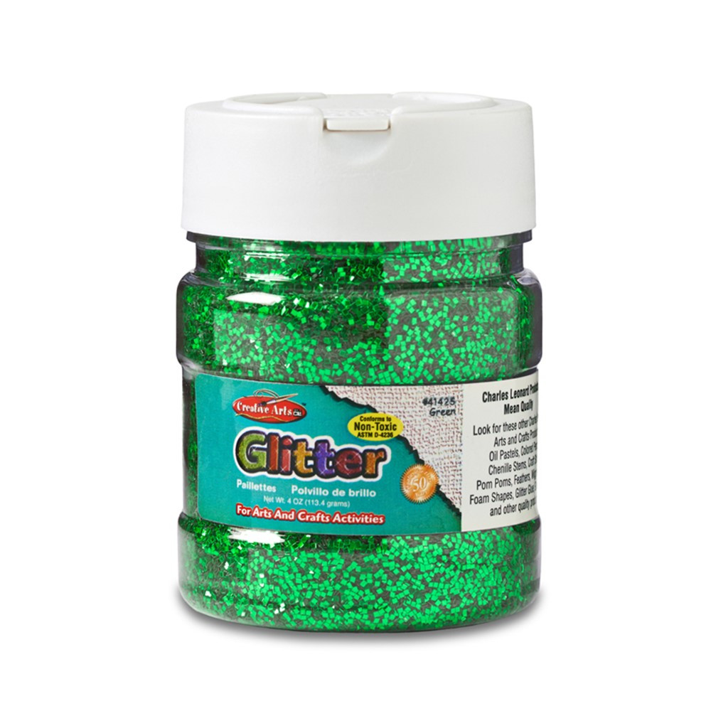 CHL41425 - Creative Arts Glitter 4Oz Jar Green in Glitter
