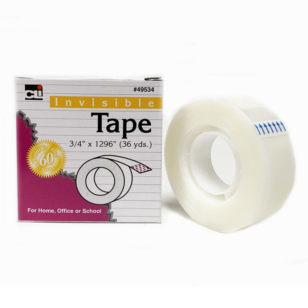 Tape - Invisible - 3/4 Wide x 1296" - 1" Core - 1 Rl - CHL49534 | Charles Leonard | Tape & Tape Dispensers"