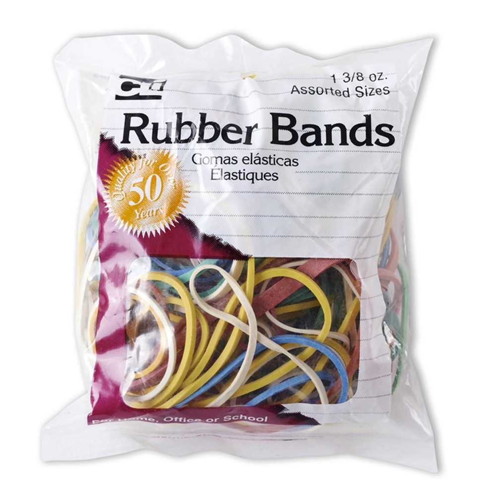 CHL56385 - Rubber Bands Asst Colors 1 3/8 Oz Bag in Mailroom