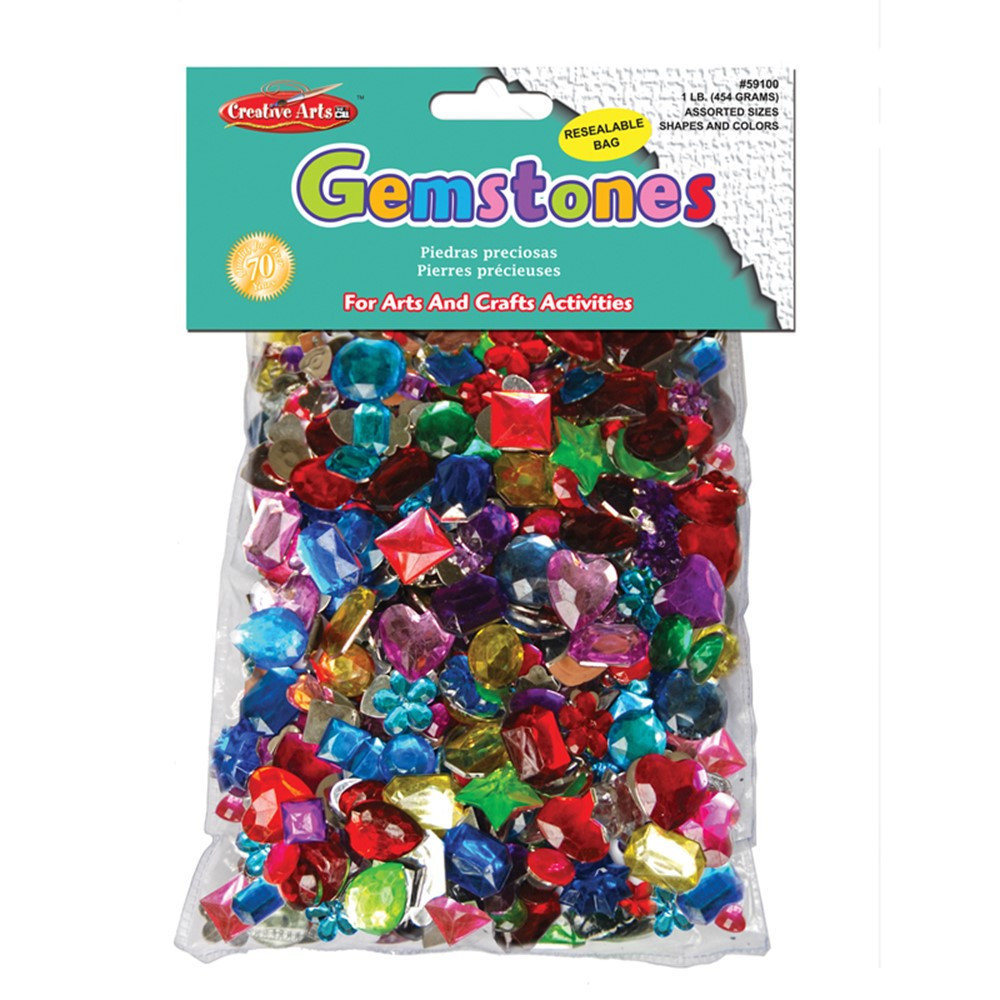 Creative Arts Gemstones Assorted Styles and Colors, 1 Pound Bag - CHL59100 | Charles Leonard | Beads