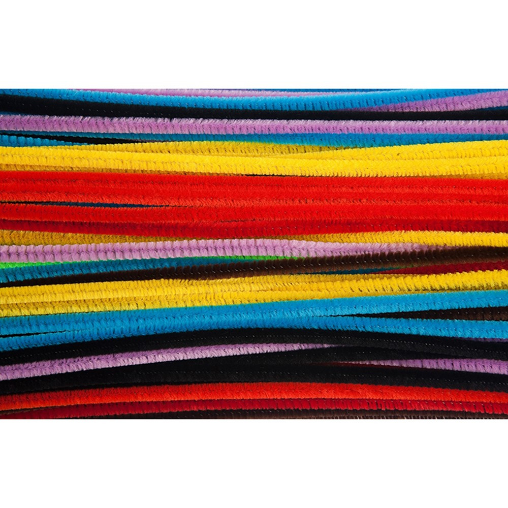 CHL65200 - Assorted 6 Inch Chenille Stems 100 Per Pack in Chenille Stems