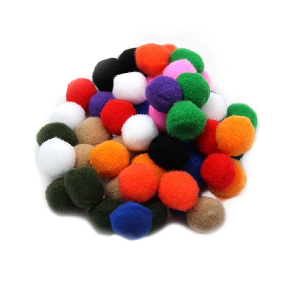 CHL69500 - Pom Poms 1In Asst Colors 50Ct in Craft Puffs