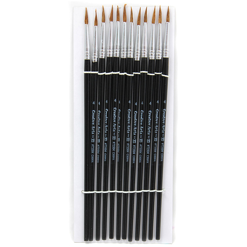 CHL73504 - Brushes Water Color Pointed #4 9/16 Camel Hair 12 Ct in Paint Brushes