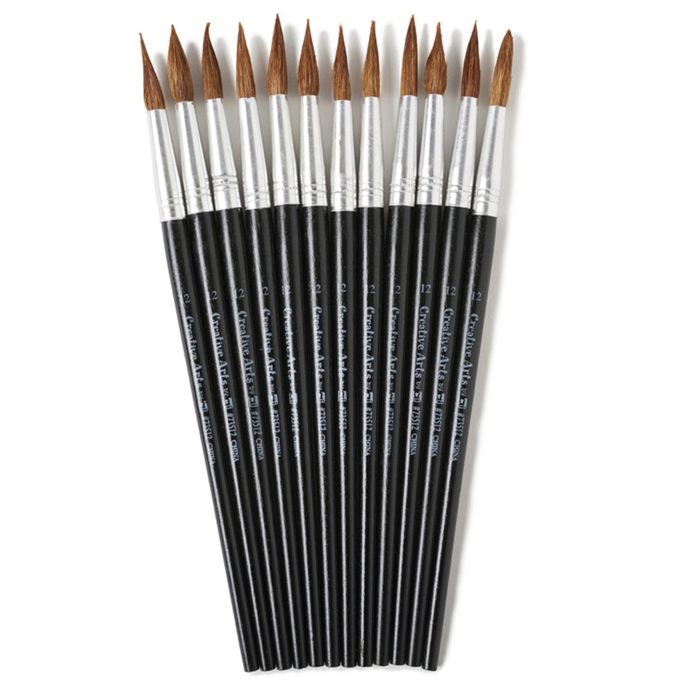 CHL73512 - Brushes Water Color Pointed #12 1-1/16 Camel Hair 12 Ct in Paint Brushes