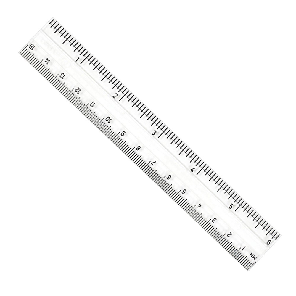 CHL80610 - Clear Plastic 6In Ruler Inches / Metric in Rulers