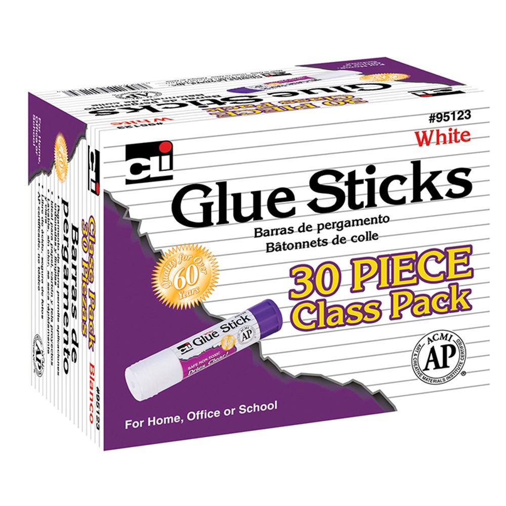 CHL95123 - 30 Pk White Glue Sticks in Glue/adhesives