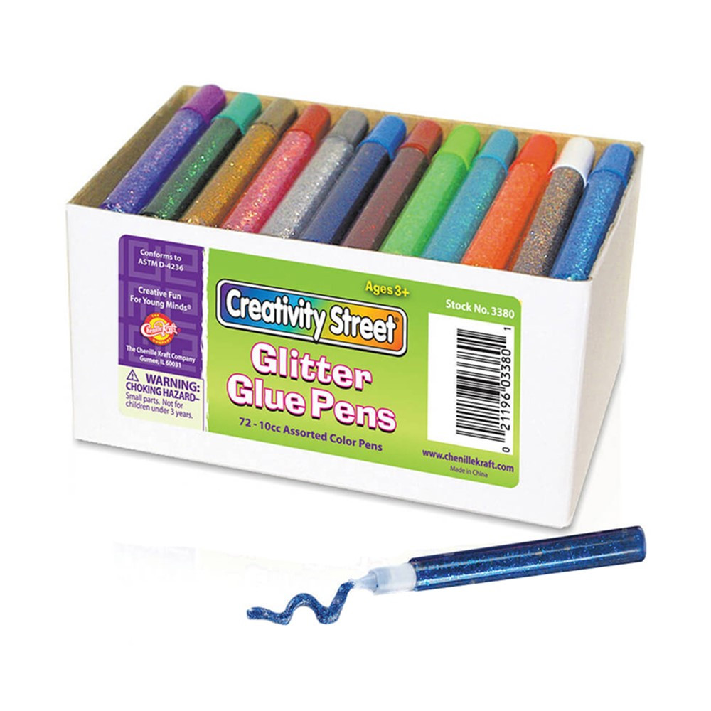 CK-3380 - Glitter Glue Pens 72 Assd Classpack in Glitter