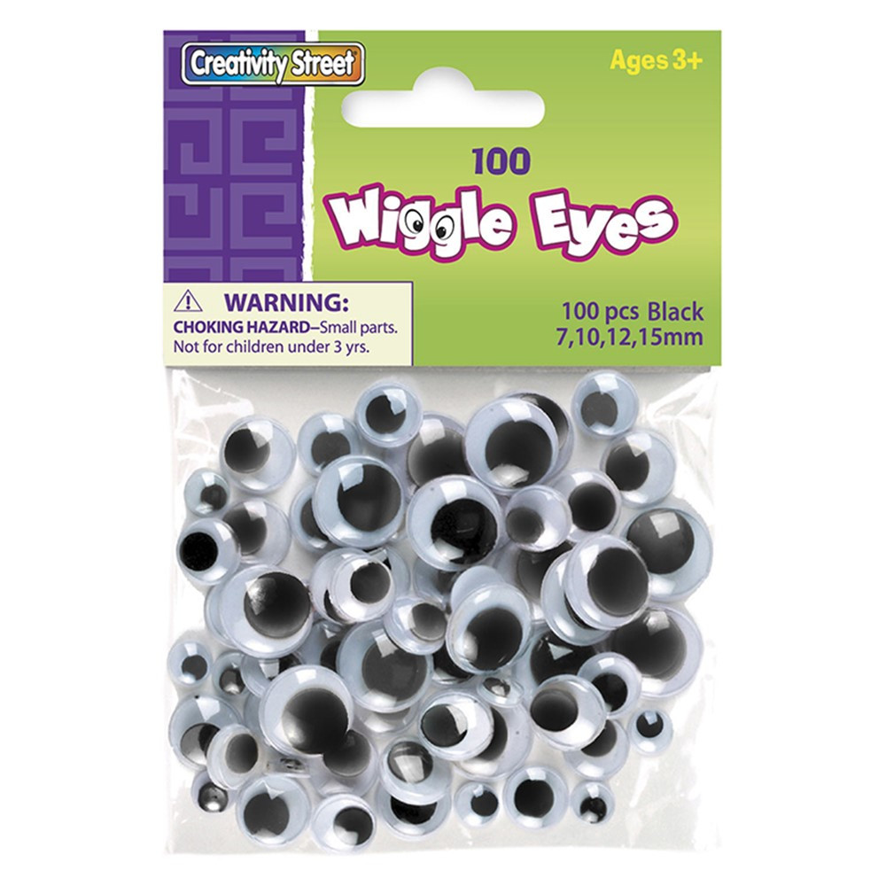 CK-344602 - Wiggle Eyes Asst Size 100 Black in Wiggle Eyes