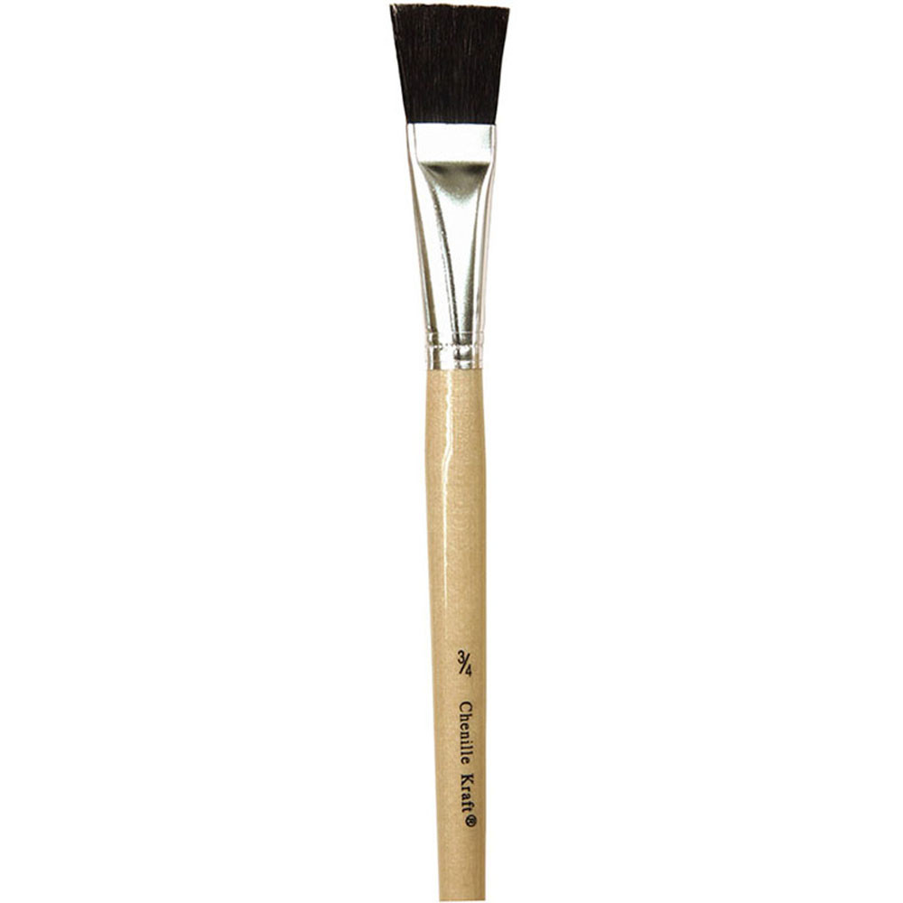 CK-5937 - Black Bristle Easel Brush 6-Set 3/4 W X 1 3/8 L in Paint Brushes