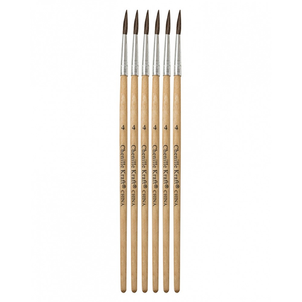 CK-5946 - Tapered Water Color Brush 6-Set 9/16 Long Size 4 in Paint Brushes
