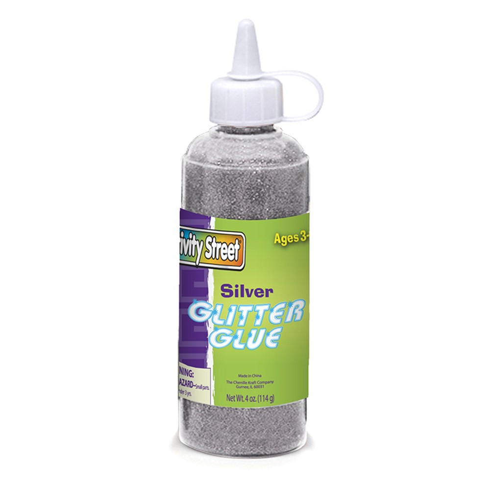 CK-8534 - Glitter Glue Silver 4 Oz in Glitter