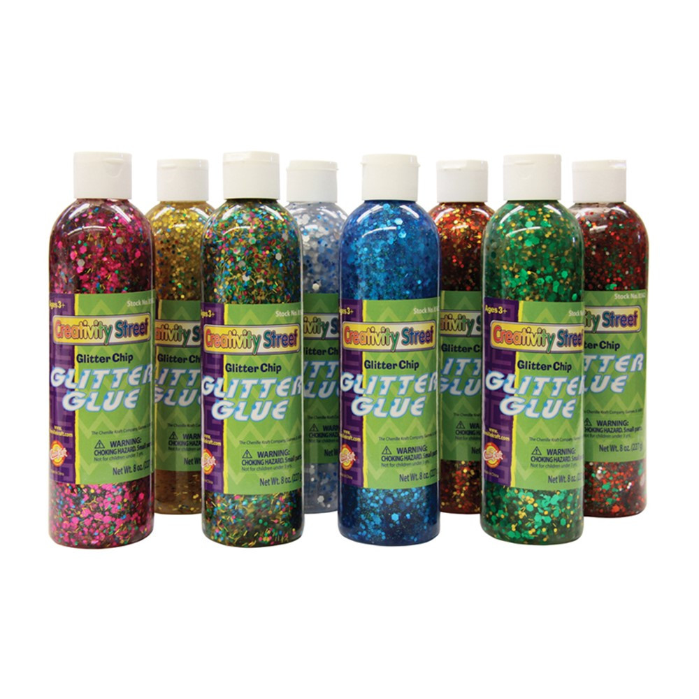 Glitter Glue, Assorted Confetti, 8 fl. oz., 8 Bottles - CK-8562, Dixon  Ticonderoga Co - Pacon