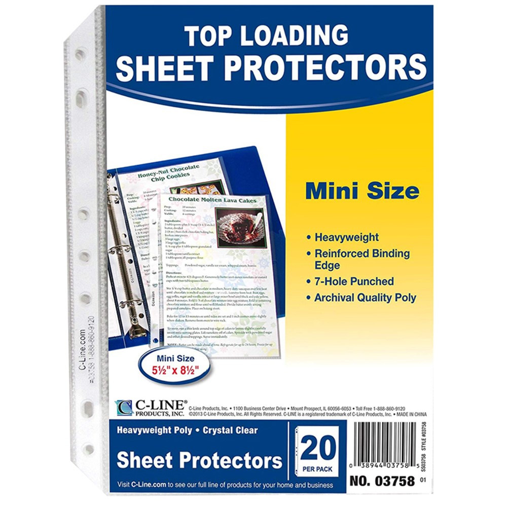 CLI03758 - Mini Size Top Loading Clear Poly Sheet Protectors in Sheet Protectors