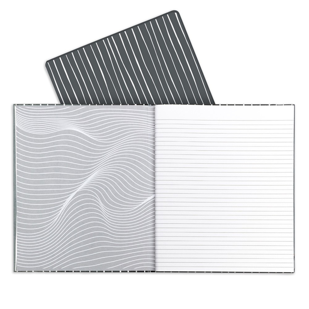 Professional Hardbound Notebook, 96 Page, College Ruled, 8-1/2" x 10-7/8", Charcoal & White Stripes - CLI24100 | C-Line Products Inc | Note Books & Pads